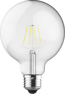 Value Classic  LED Globe 95mm E27 6.5W 4000K Natural White 806lm Dimmable Clear Finish 3yrs Warranty