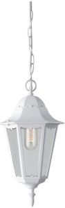 Zagreb Hanging Pendant Lamp 1 Light E27 IP44 Exterior White Aluminium/Glass