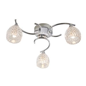 Endon BOYER-3CH Boyer 3 Light Semi Flush Polished Chrome Plate/Clear Glass Finish