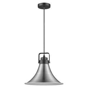 Asolo 1 Light E27 Satin Nickel Adjustable Single Pendant