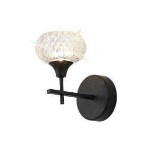 Aria Wall Light, 1 Light G9, IP44, Satin Black/Clear Glass