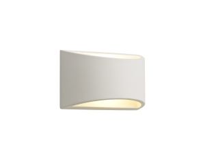 Diana Rectangular Wall Lamp, 1 x G9, White Paintable Gypsum