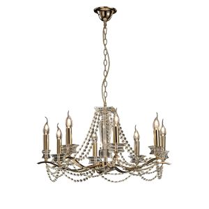 Diyas IL30728 Nydia Pendant 8 Light French Gold/Crystal