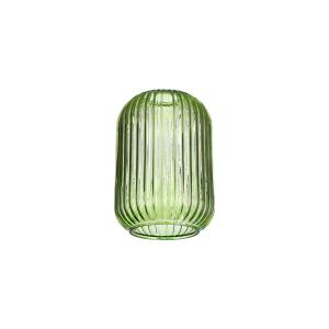 Vista 14cm Tubular Ribbed Glass (D), Green