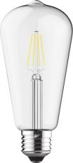Value Classic LED Rustica Tradition Tip ST64 E27 6.5W Dimmable 2700K Warm White, 806lm, Clear Finish, 3yrs Warranty