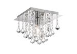 Acton Flush Ceiling 1 Light E14, 250mm Square, Polished Chrome/Prism Crystal