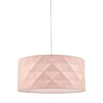 Aisha E27 Non Electric Pink Cotton Drum Shade With Diamond Pattern Design & Complete With A Removable Diffuser (Shade Only)