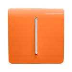 Trendi, Artistic Modern 1 Gang 3 Way Intermediate Orange Finish, BRITISH MADE, (25mm Back Box Required), 5yrs Warranty