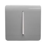 Trendi, Artistic Modern 1 Gang Retractive Home Auto.Switch Light Grey Finish, BRITISH MADE, (25mm Back Box Required), 5yrs Warranty