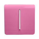 Trendi, Artistic Modern 1 Gang Doorbell Pink Finish, BRITISH MADE, (25mm Back Box Required), 5yrs Warranty