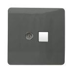 Trendi, Artistic Modern TV Co-Axial & RJ11 Telephone Charcoal Finish, BRITISH MADE, (35mm Back Box Required), 5yrs Warranty