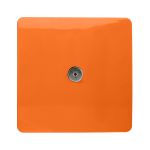 Trendi, Artistic Modern TV Co-Axial 1 Gang Orange Finish, BRITISH MADE, (25mm Back Box Required), 5yrs Warranty