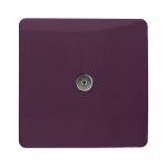 Trendi, Artistic Modern TV Co-Axial 1 Gang Plum Finish, BRITISH MADE, (25mm Back Box Required), 5yrs Warranty