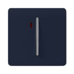 Trendi, Artistic Modern 45 Amp Neon Insert Double Pole Switch Navy Blue Finish, BRITISH MADE, (35mm Back Box Required), 5yrs Warranty