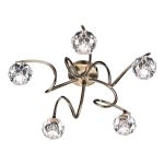 Babylon 5 Light G9 Antique Brass Semi Flush Ceiling Fitting C/W Decorative Faceted Crystal Glass Shades