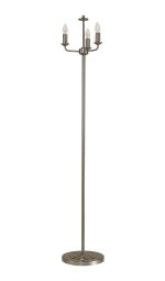 Banyan 3 Light Switched Floor Lamp Without Shade, E14 Satin Nickel