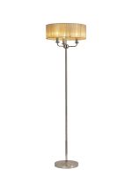 Banyan 3 Light Switched Floor Lamp With 45cm x 15cm Soft Bronze Organza Shade Polished Nickel/Soft Bronze