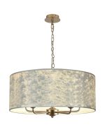 Banyan 5 Light Multi Arm Pendant With 60cm x 22cm Silver Leaf Shade Champagne Gold/Silver Leaf