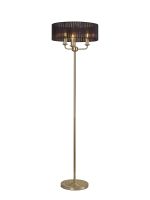 Banyan 3 Light Switched Floor Lamp With 45cm x 15cm Organza Shade Champagne Gold/Black