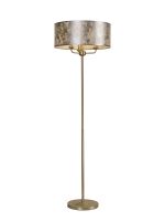 Banyan 3 Light Switched Floor Lamp With 50cm x 20cm Silver Leaf Shade Champagne Gold/Silver Leaf