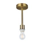 Baymont Antique Brass 1 Light E27 Universal Semi Flush Fixture, Suitable For A Vast Selection Of Shades