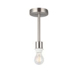 Baymont Satin Nickel 1 Light E27 Universal Semi Flush Fixture, Suitable For A Vast Selection Of Shades