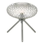 Bibiana 1 Light G9 Polished Chrome Small Tripod Table Lamp With Clear Glass Shades