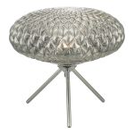 Bibiana 1 Light G9 Polished Chrome Large Tripod Table Lamp With Smoke Glass Shades