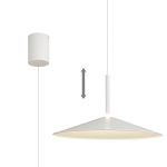 Calice 48cm Rise And Fall Pendant Dimmable, 16W LED, 3000K, 1200lm, White, 3yrs Warranty