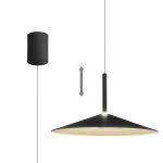 Calice 48cm Rise And Fall Pendant, 16W LED, 3000K, 1200lm, Black/White, 3yrs Warranty