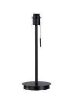 Carlton Round Flat Base Large Table Lamp Without Shade, Switched Lampholder, 1 Light E27 Satin Black