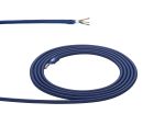 Cavo 1m Dark Blue Braided 3 Core 0.75mm Cable VDE Approved (qty ordered will be supplied as one continuous length)