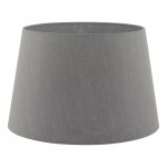 Cezanne E27 Grey Faux Silk Tapered 35cm Drum Shade (Shade Only)