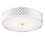 Civic 2 Light E14 Polished Chrome Flush Ceiling Fitting With Frosted Glass Inner Shade