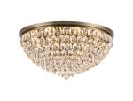Brisa 80cm Flush Ceiling, 12 Light E14, Antique Brass/Crystal Item Weight: 24.3kg