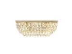 Coniston Linear Flush Ceiling, 5 Light E14, French Gold/Crystal