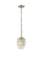 Coniston Pendant 5 Layer, 1 Light E27, French Gold/Crystal
