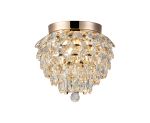 Brisa IP Ceiling, 3 Light G9, IP44, French Gold/Crystal