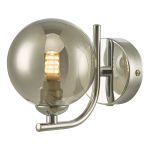 Cradle 1 Light G9 Polished Chrome Wall Light C/W Smoked Glass Shade