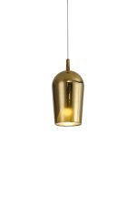 Elsa Assembly Pendant (WITHOUT PLATE) With Champagne Glass Shade, 1 Light E27, Gold Glass With Frosted Inner Cone
