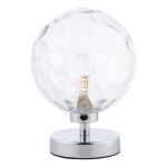 Esben 1 Light G9 Touch Table Lamp Polished Chrome C/W Clear Dimpled Glass Shade