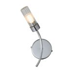 Kasjovis Left Wall Lamp, 1 Light G9, IP44, Polished Chrome/Clear Glass