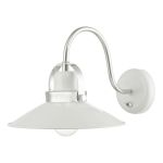 Liden 1 Light E14 White Wall Light With Polished Chrome Detailing Giving You A Softer Industrial Look With Toggle Switch