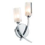 Morgan 2 Light G9 Polished Chrome Wall Light With Clear Glass Shades With Frosted Inner Detail