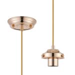 Mya Pendant Light Kit 1.5m, 1 x E27, French Gold / Gold Braided Cable