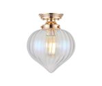 Mya Flush Fitting With Flower Bud Shade 1 x E27, French Gold/Italisbonscent Faded