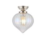 Mya Flush Fitting With Flower Bud Shade 1 x E27, Polished Nickel/Iridescent Faded 