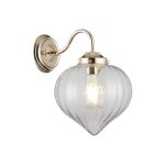 Mya Wall Light With Flower Bud Shade 1 x E27, French Gold/Clear