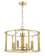 Myka 4 Light E14 Brushed Bronze Adjustable Decorative Cage Pendant