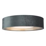 Nysa 3 Light E27 Velvet Dark Grey Flush Ceiling Light C/W 60cm Shade